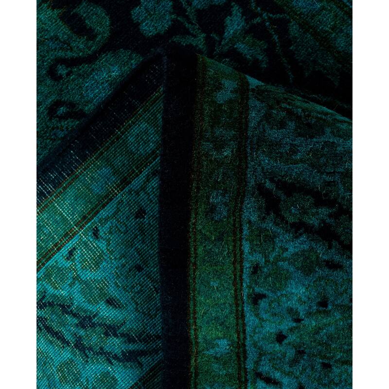Overdyed One-of-a-Kind Hand-Knotted Area Rug - Green - 3' 2" x 12' 1"