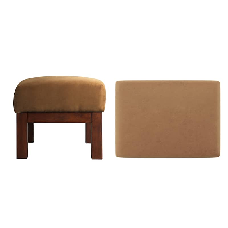 Sigulda Mission-Style Wood Ottoman