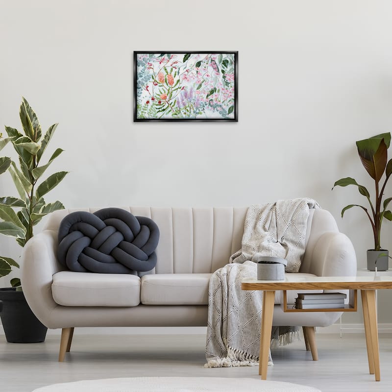 Stupell Elegant Garden Flowers Framed Floater Canvas Wall Art Design By Meredith Howse