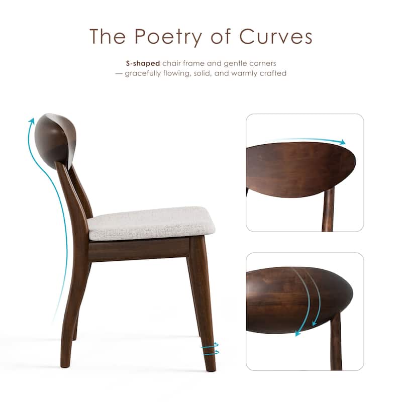 Furniture of America Abigail V Mid-century Modern Rich Walnut Handmade Solid Wood Dining Chairs (Set of 2)