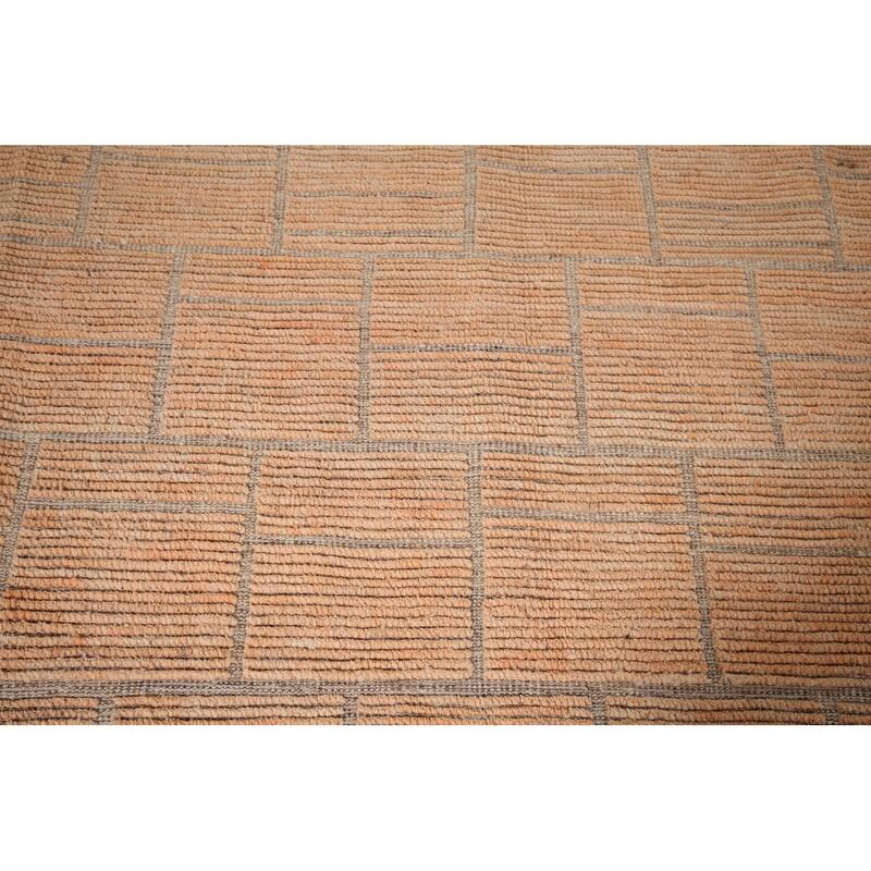 Striped Moroccan Area Rug Handmade Wool Carpet - 8'11"x 12'6"