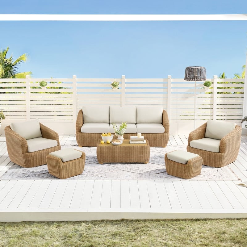 Spruce & Spring Patio Wicker Furniture Set Outdoor Rattan Bistro Set.