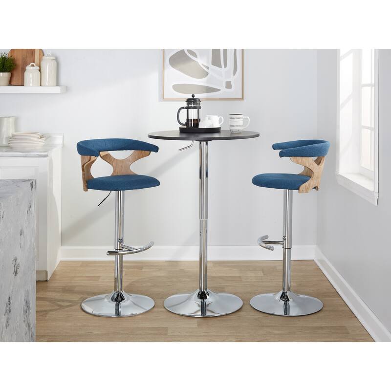 Carson Carrington Viby Adjustable Bar Stool with Rounded T Footrest (Set of 2)