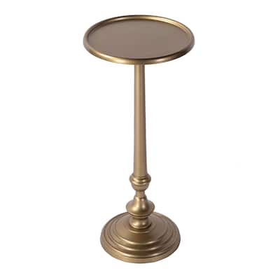 Astoria 10 in. W Round Metal Pedestal Base End Table
