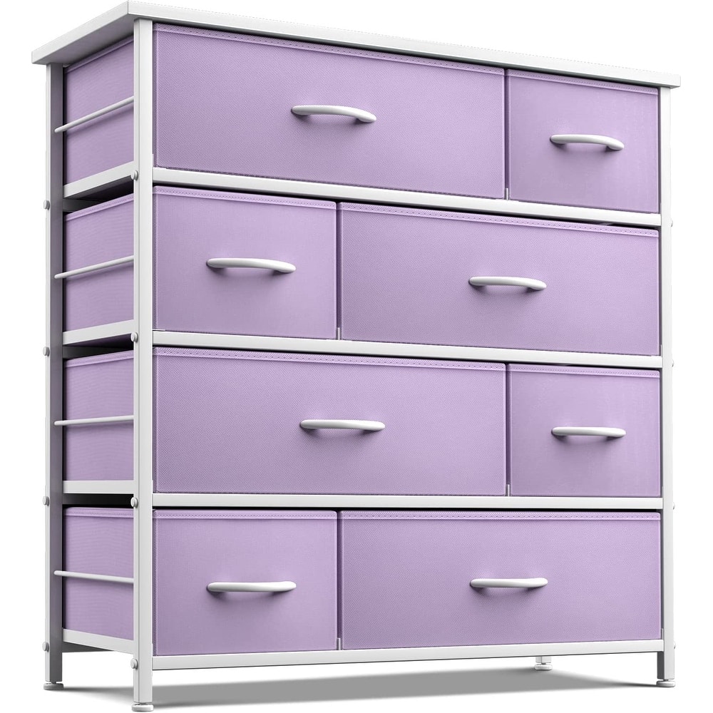 Dresser w/ 8 Drawers Furniture Storage & Night Stand Table for Bedroom