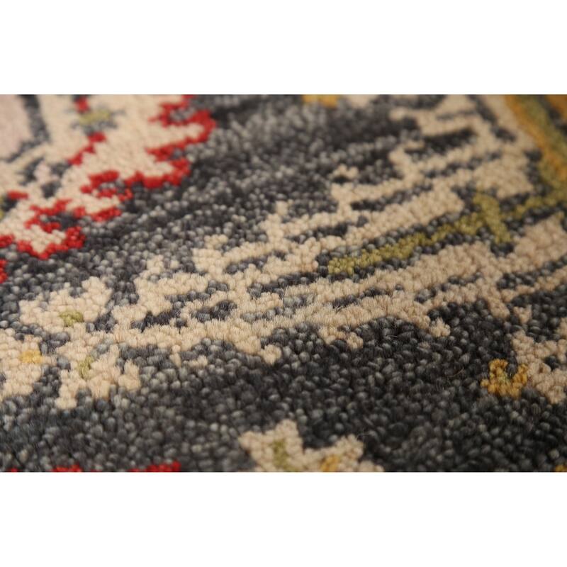 Gray Viss Indian Runner Rug Hand-Knotted Wool Carpet - 2'6" x 8'4"