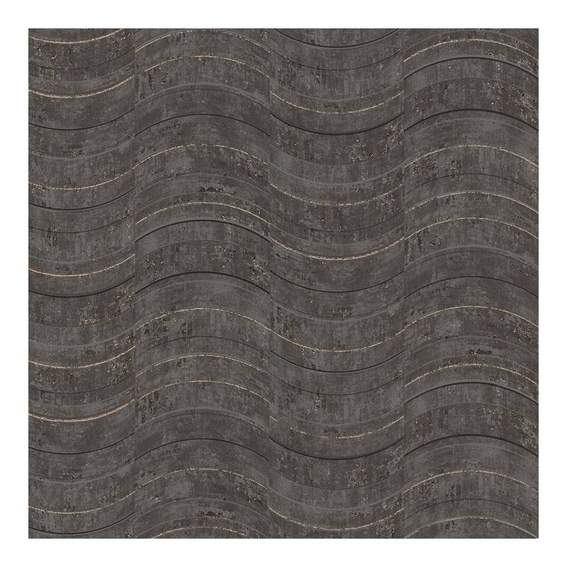 Brewster Hydra Dark Grey Geometric Wallpaper - 21 x 396 x 0.025