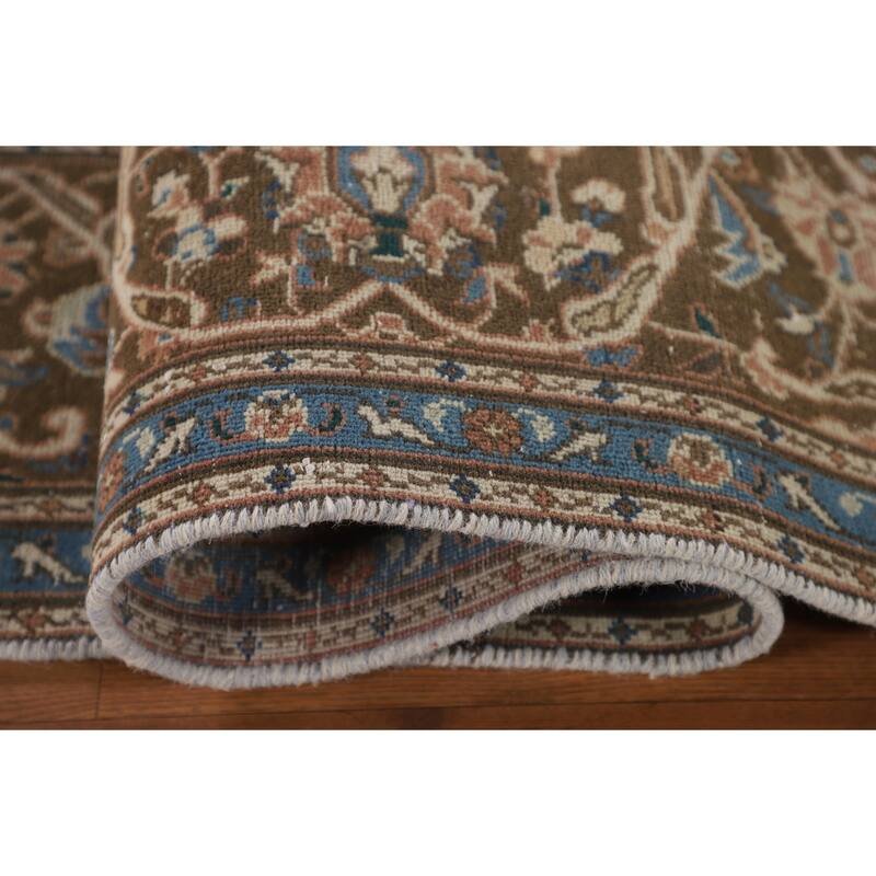 Traditional Kashan Persian Vintage Area Rug Hand-Knotted Wool Carpet - 7'7"x 11'0"