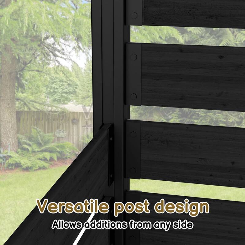 VEIKOUS Versatile 4-Sided Wooden Privacy Panels, L-Shape or Straight Line Fence for Garden, Pool, AC Unit, and Trash Enclosure