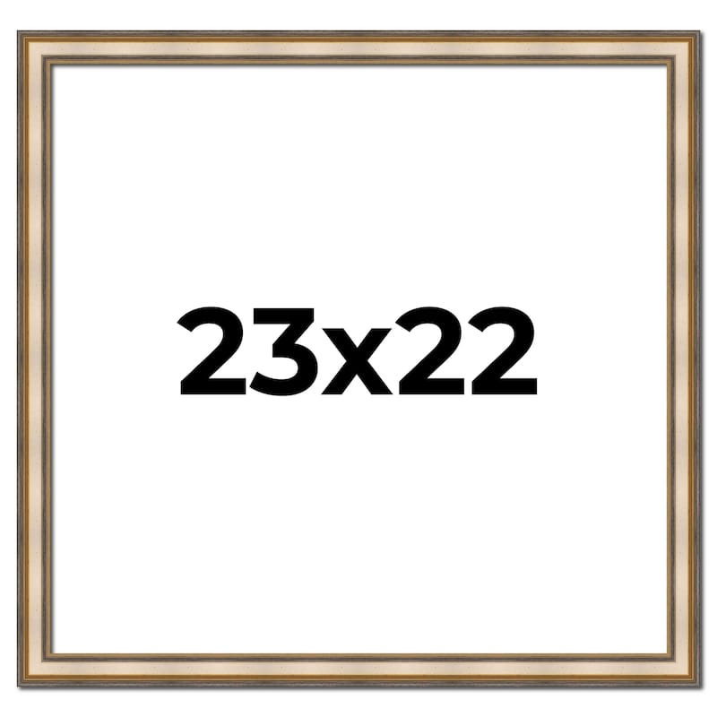 23x22 Frame Gold Solid Wood Shadow Box Width 1.5 Inches | Interior Frame Depth 2 3/8 Inches