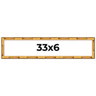33x6 Frame Gold Bamboo Picture Frame Modern Photo Frame Includes UV Acrylic Shatter Guard Front Acid Free Foam Backing Board