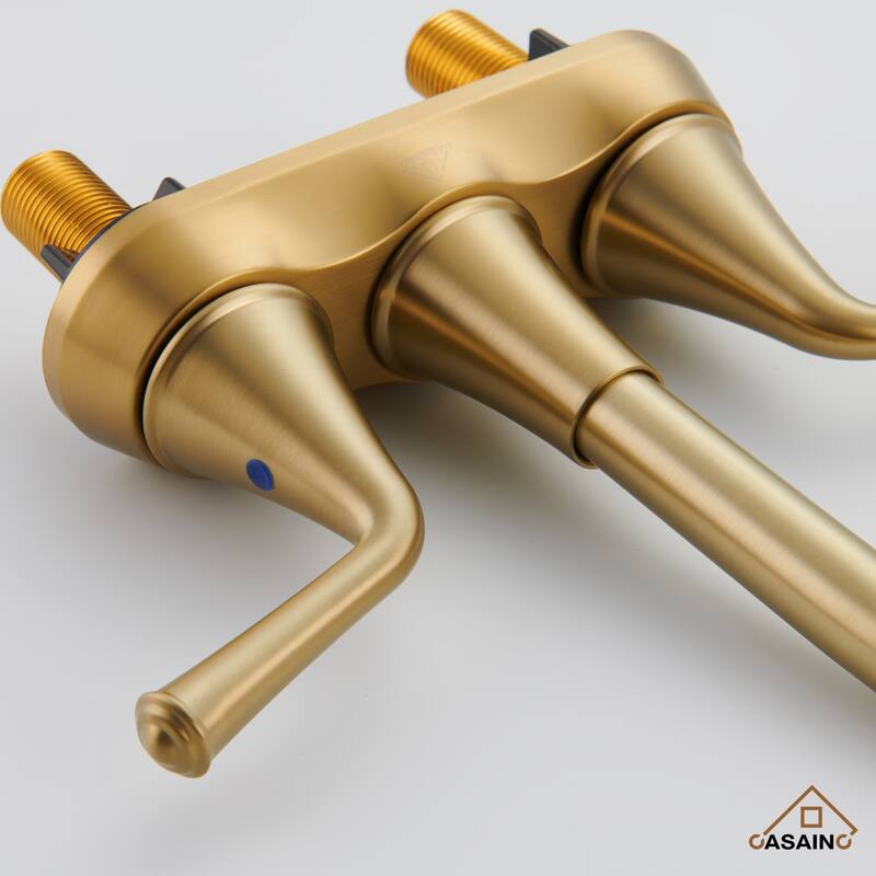 4 in. Centerset Double Handle Bathroom Faucet with Drain Kit Included