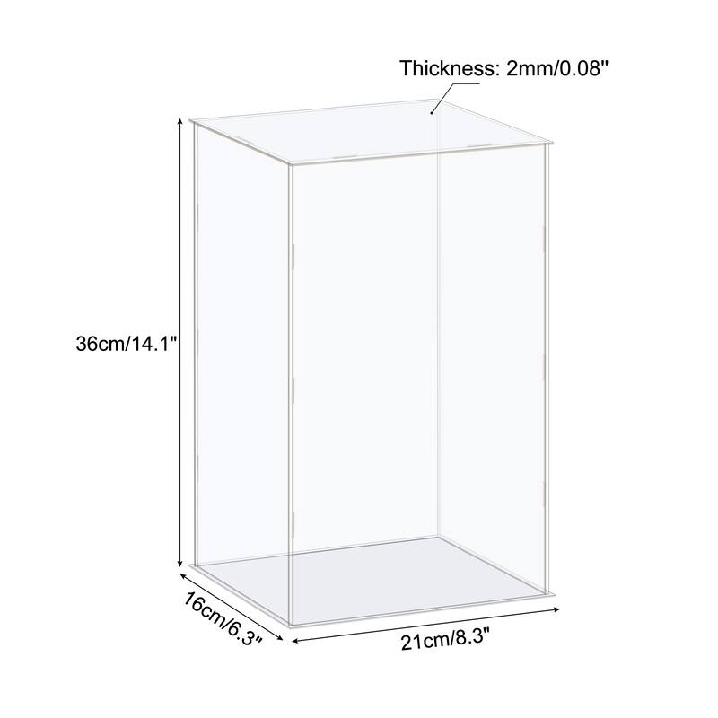 Display Case Box Acrylic Box Transparent Showcase 21x16x36cm for Collectibles