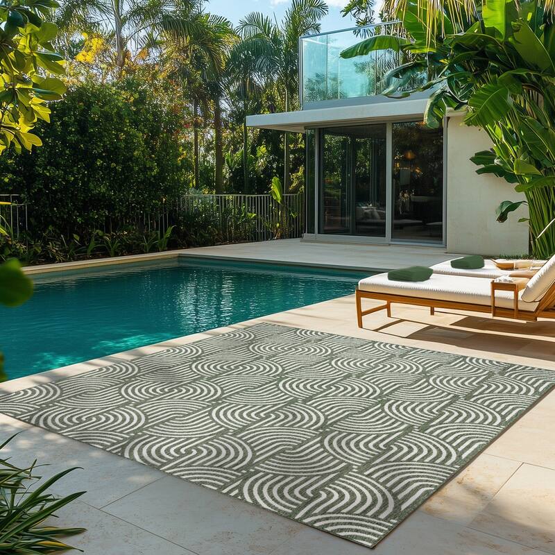 Gertmenian Savara Global Geometric Polypropylene Indoor Outdoor Performance Flatweave Area Rug Collection