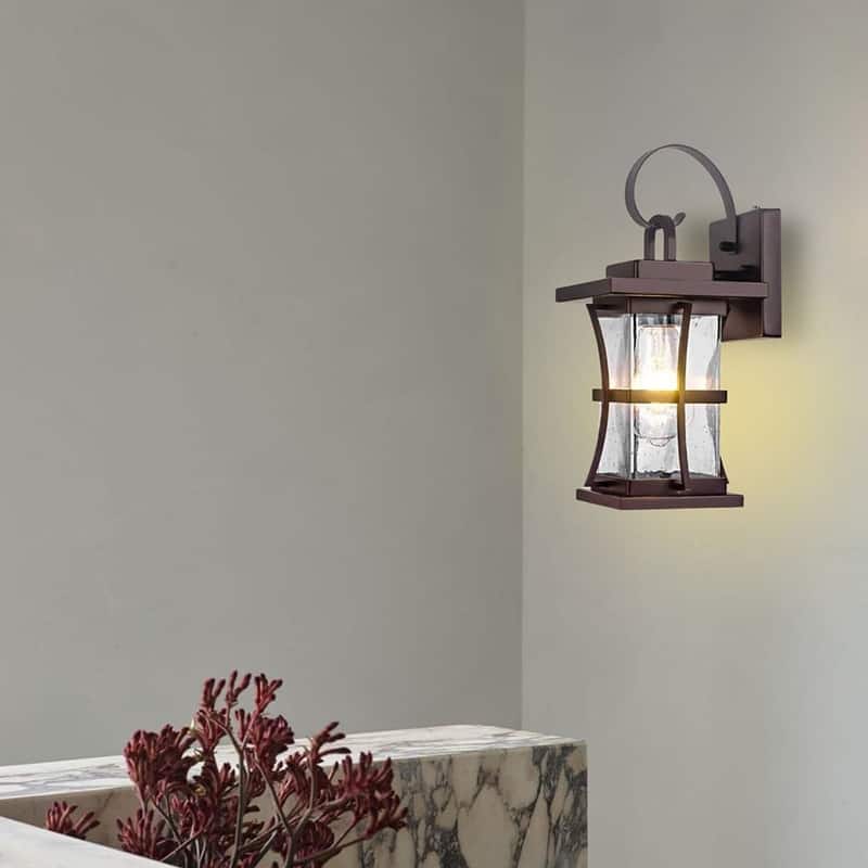 2 Pack porch light fixtures bronze wall sconce thick metal wall lights