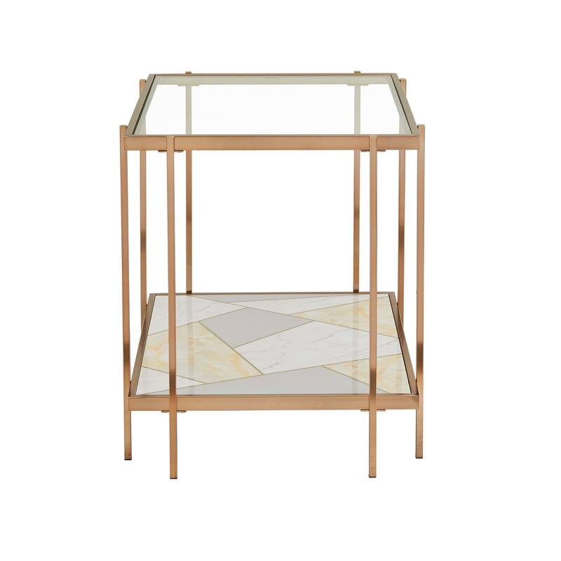 Kew Champagne Gold Finish End Table and Coffee Table Set by iNSPIRE Q Bold