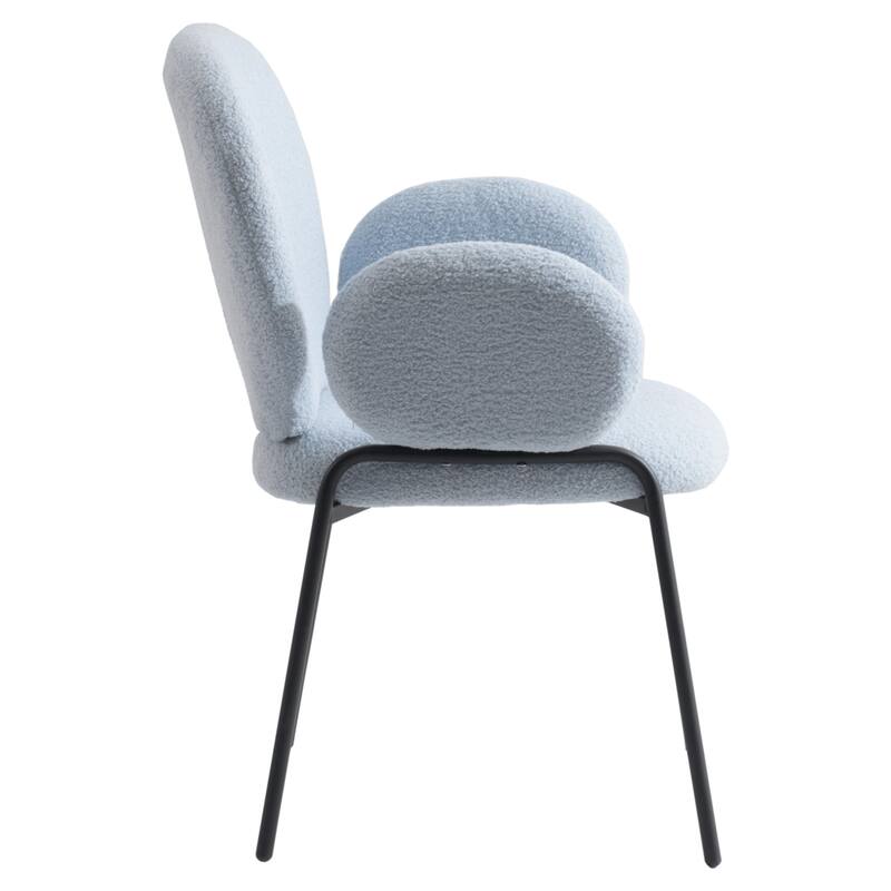 Celestial Boucle Upholstered Iron Dining Chairs Set of 4 by LeisureMod