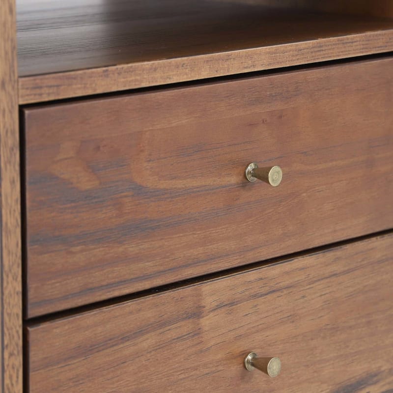 Grain Wood Furniture Mid Century Two-Drawer Nightstand