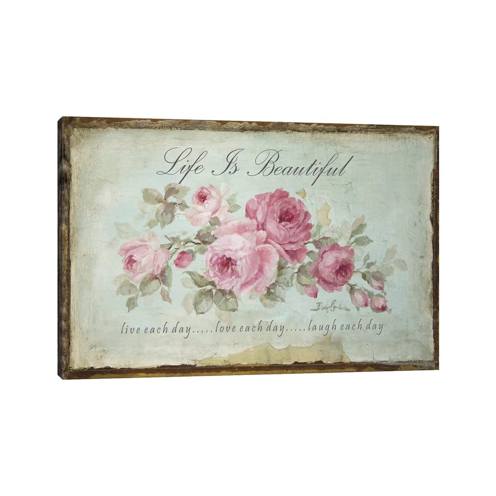 iCanvas "Life is Beautiful - Live, Love, Laugh" by Debi Coules Canvas Print
