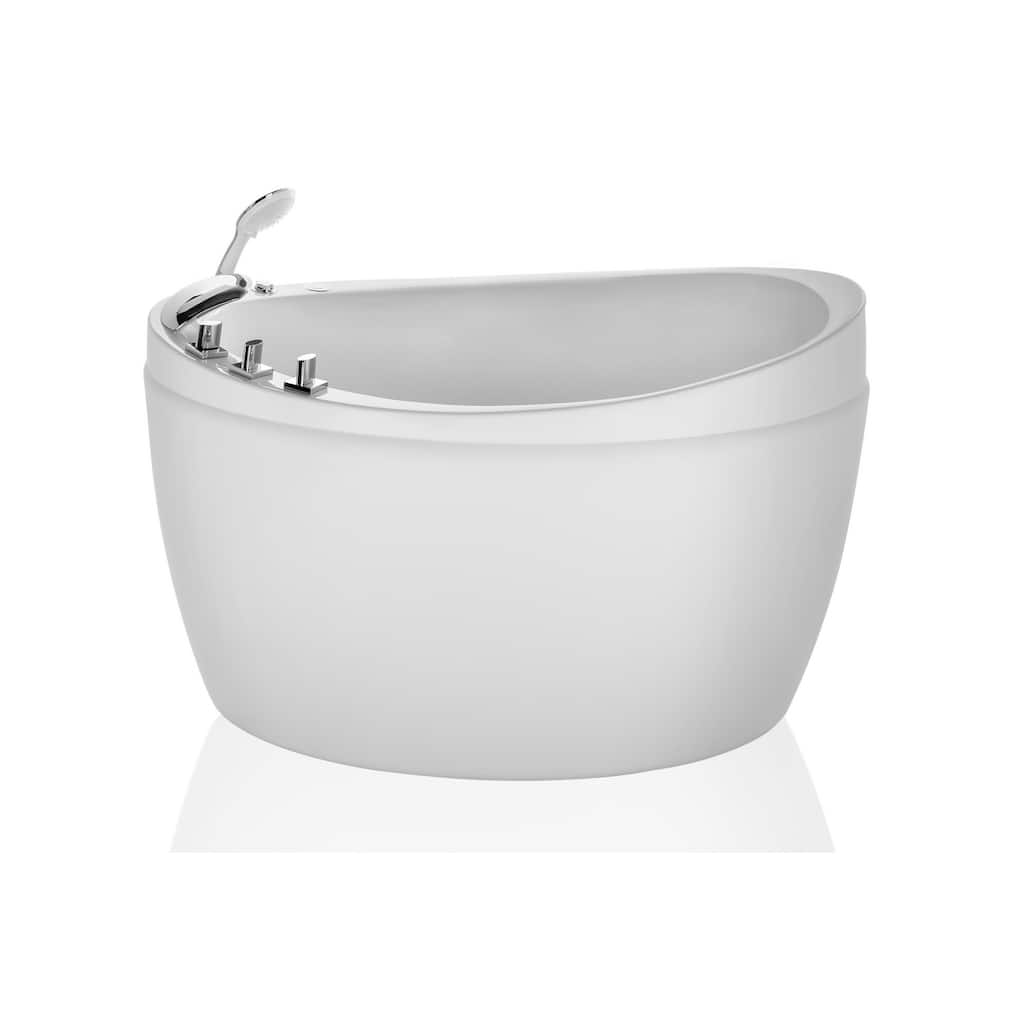 48" Acrylic Freestanding Air Jets Massage Bathtub Oval Japanese Tub