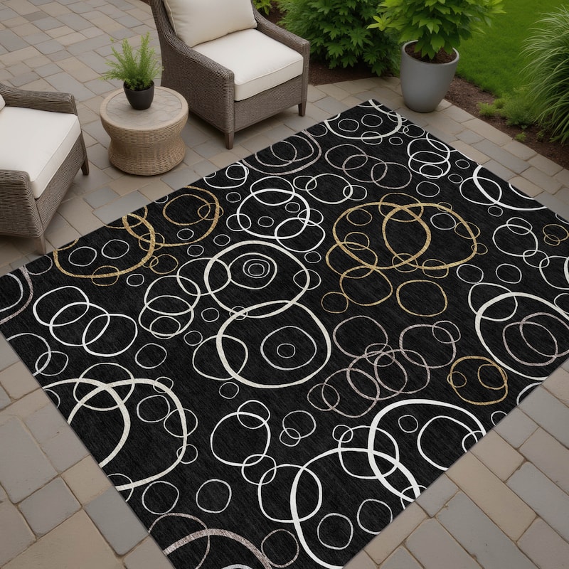 Machine Washable Indoor/ Outdoor Contemporary Nexus Chantille Rug