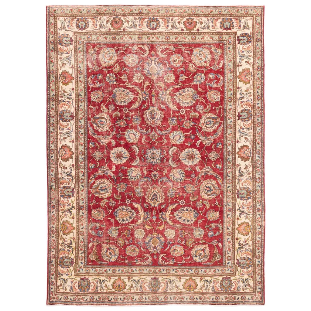 ECARPETGALLERY Hand-knotted Antalya Vintage Red Wool Rug - 8'4 x 11'5