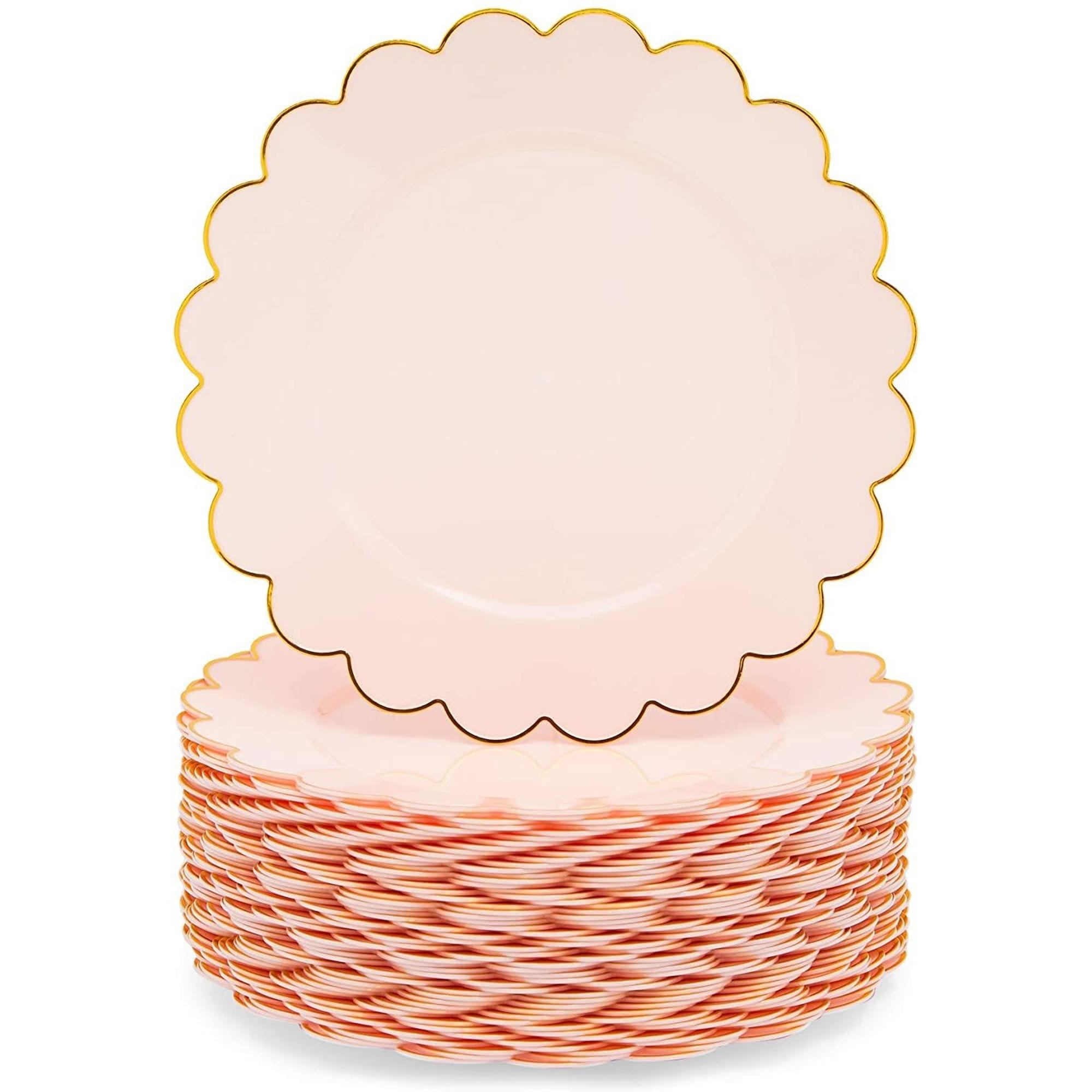 Scalloped Plates, Pink Party Supplies (9 in, 50 Pack)