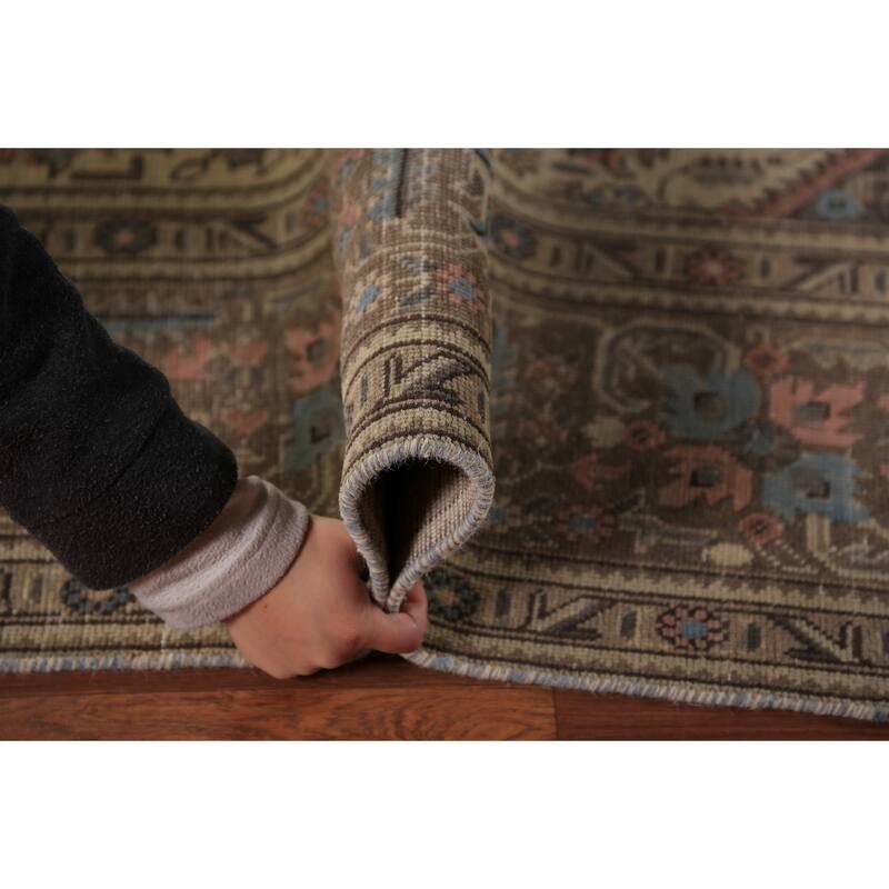 Floral Pink Tabriz Persian Area Rug Hand-Knotted Wool Carpet - 7'11"x 11'0"