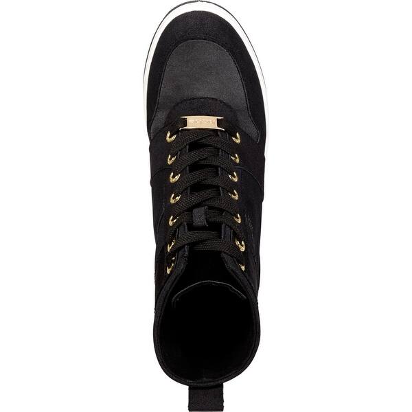 Bebe Sport Womens Charlane Fashion Sneakers Wedge High Top Black 6 Medium B M Overstock