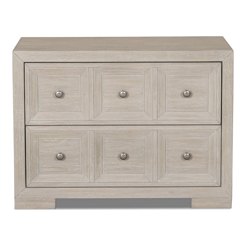 Furniture of America Durem II Modern 2-Piece Solid Wood Panel Bedroom Set with Oversized Nightstand