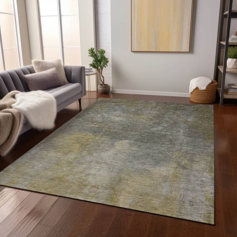 Machine Washable Indoor/ Outdoor Ombre Solid Chantille Rug