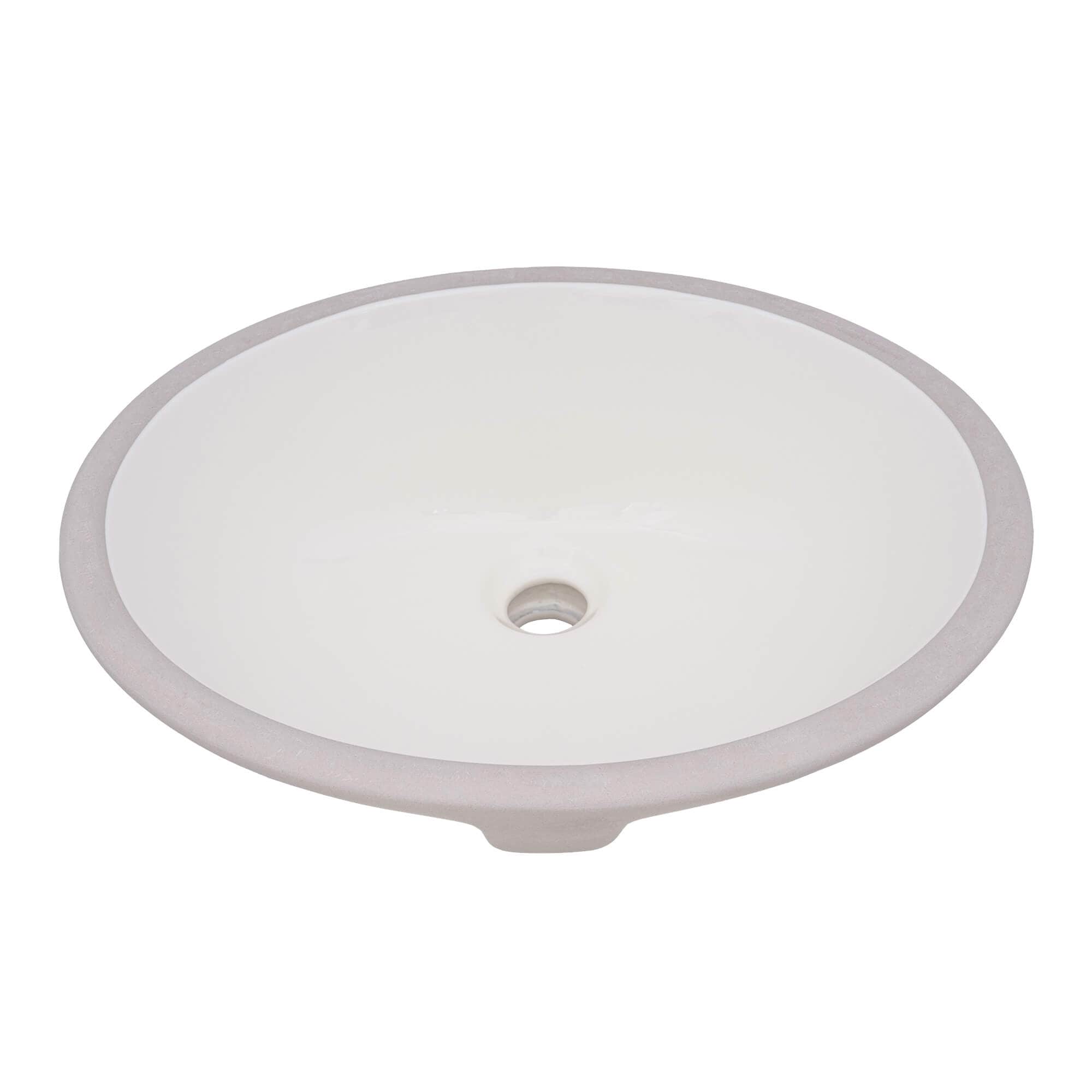 Ruvati 16 x 13 inch Undermount Bathroom Sink Biscuit Oval Porcelain Ceramic - RVB0618BC