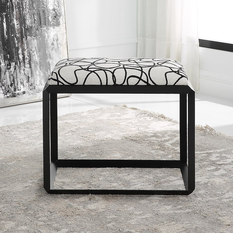 Uttermost 23768 Curls 24" Wide Metal Framed Fabric Bench