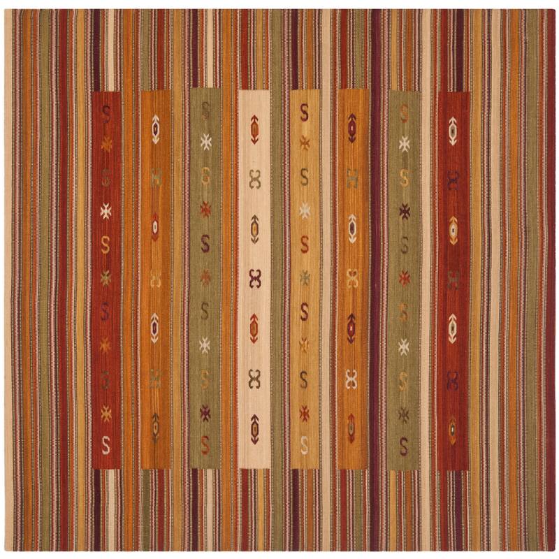 SAFAVIEH Handmade Kilim Flatweave Mechteld Casual Tribal Wool Rug with Fringe