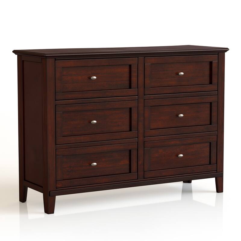 Wese Transitional 56-inch Wide 6-Drawer Solid Wood Dresser by Furniture of America