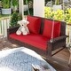 preview thumbnail 2 of 46, 2-Person Wicker Hanging Porch Swing with Chains,Cushion,Pillow, Rattan Swing Bench