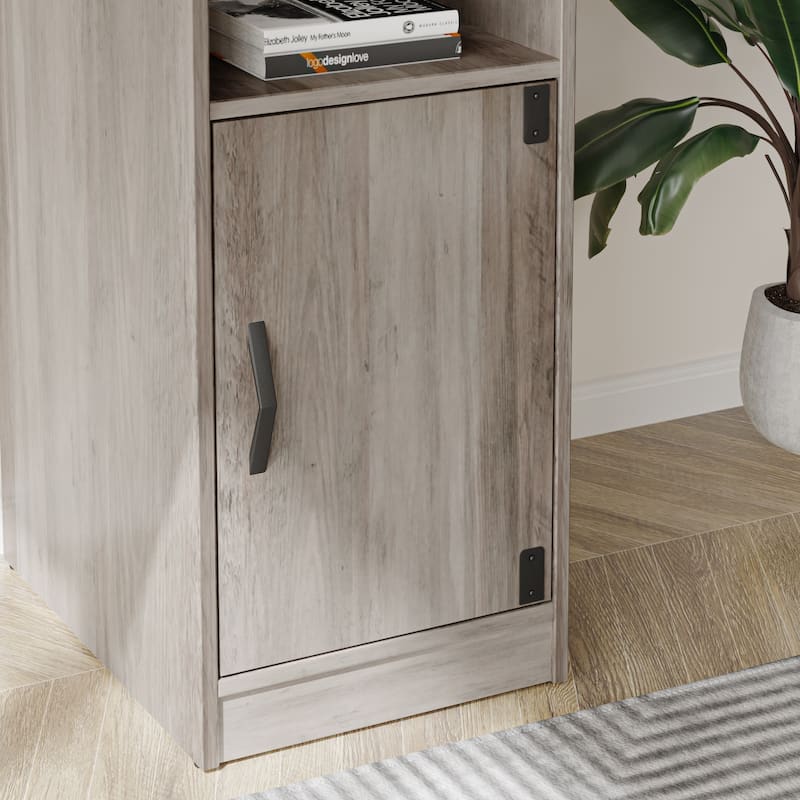 60'' L Shaped Desk with Storage Cabinet Office Computer Desk