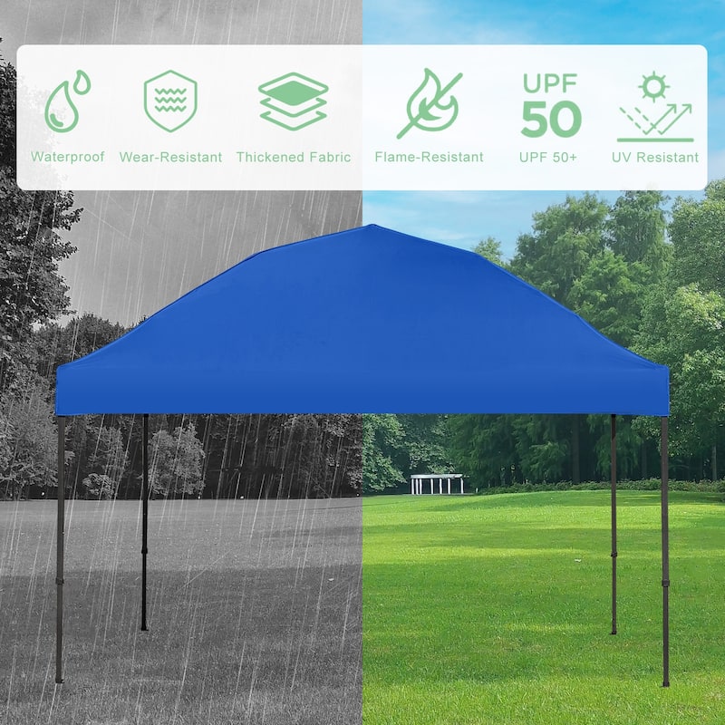 10x10 Pop Up Canopy - Beach Tent with One Push Setup - Easy Outdoor Sun Shade for Events,Parties,Camping With Silver Coated Top