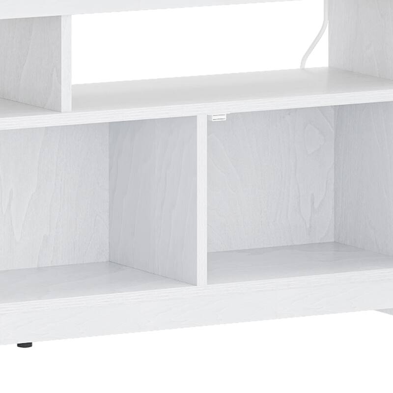 Moasis Farmhouse TV Stand with LED Lights & Power Hub