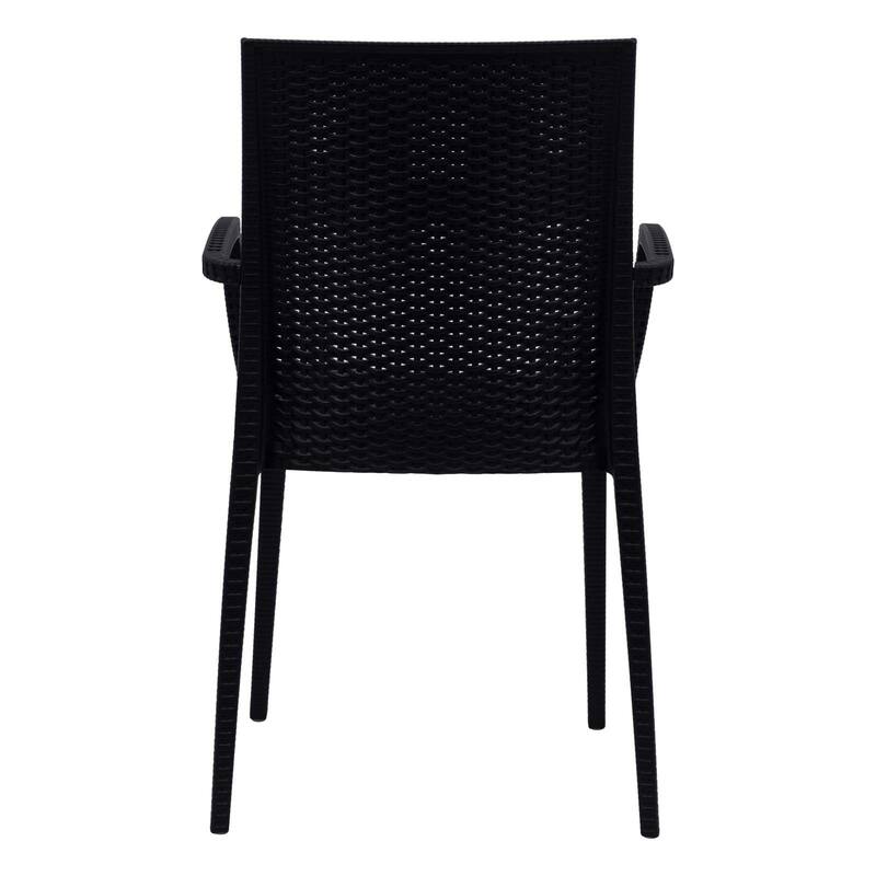 LeisureMod Mace Weave Design Outdoor Patio Armchair (Set of 2)