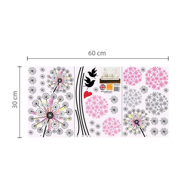dimension image slide 0 of 3, Walplus Pink Dandelion Fairies Children Kid Wall Sticker Nursery Decor