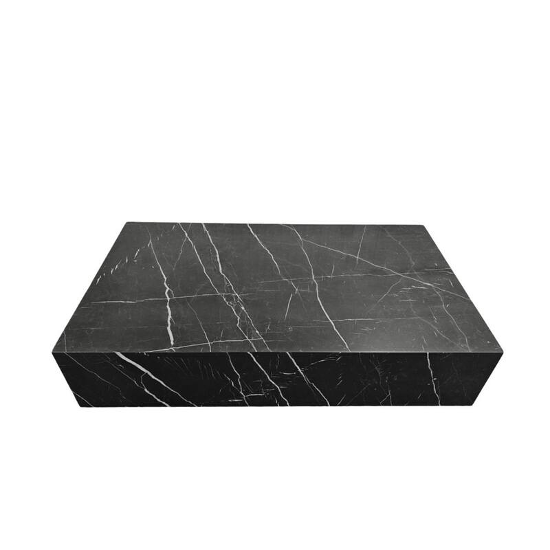 BETACH Genuine Marble Block Coffee Table - Nero Black Marble
