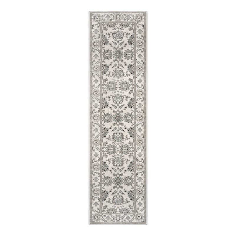 Gertmenian Majestic Moena Traditional Oriental Floral Medallion Wide Border Area Rug - 2' 2" x 8' - Ivory - Runner