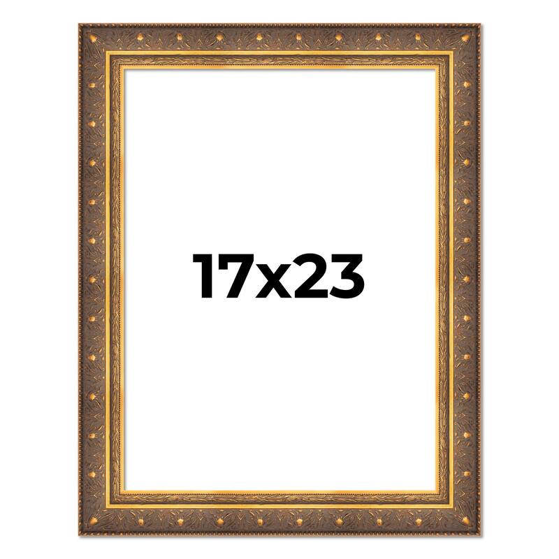17x23 Frame Vintage Gold Solid Wood Picture Frame | 2.5 Inch Moulding