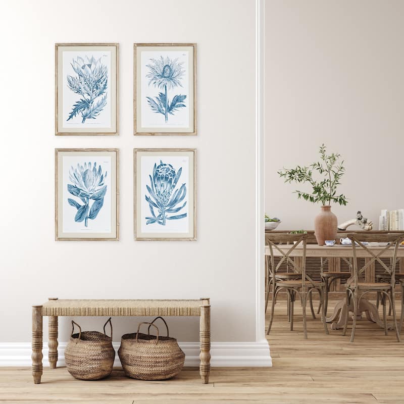 Indigo Protea Prints, Set Of 4