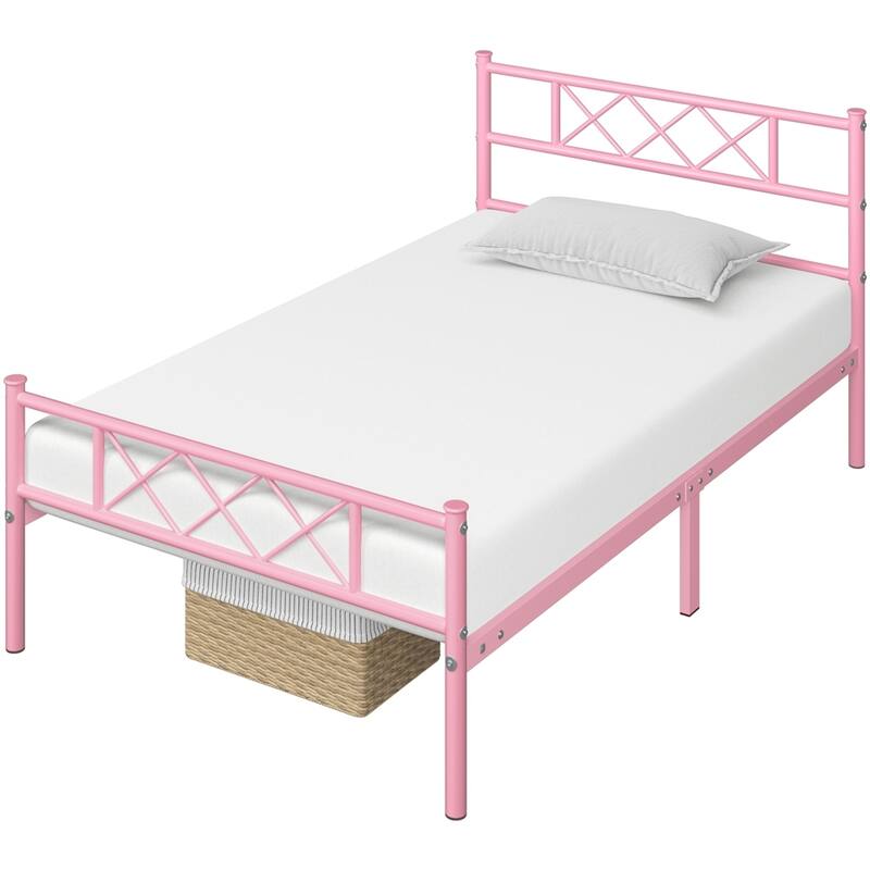 Yaheetech Metal Bed Frame Mattress Foundation with Headboard and Footboard