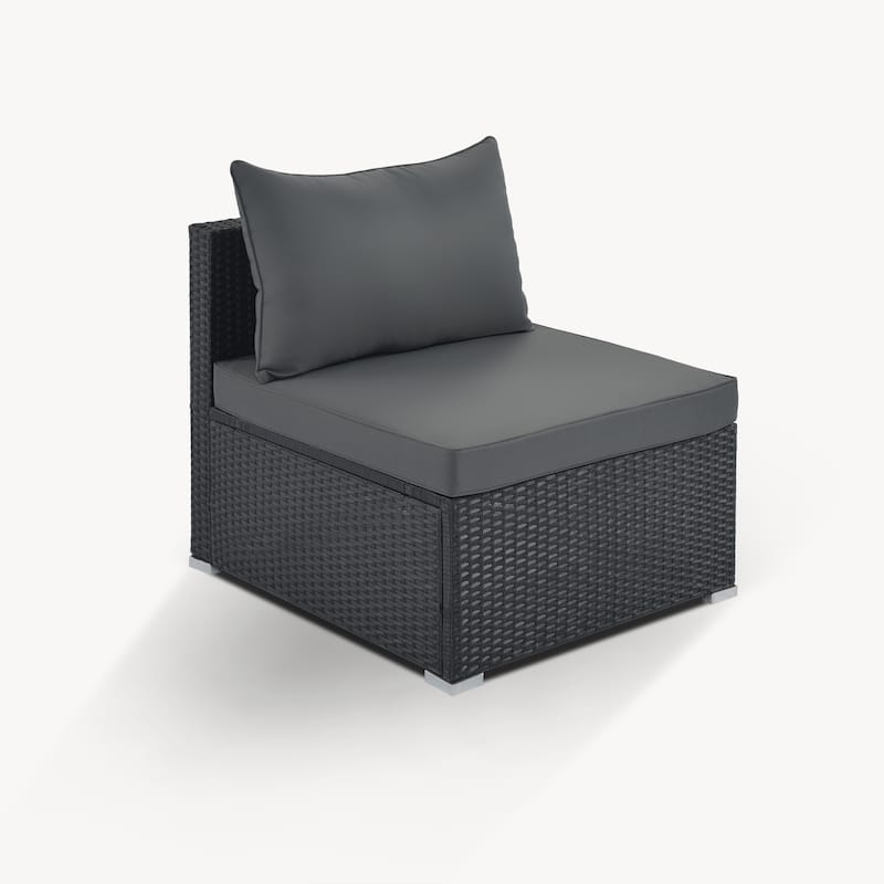 8-Pieces Outdoor Patio Furniture Sets, Garden Conversation Wicker Sofa Set with Cushions and Coffee Table, Sectional Sofa