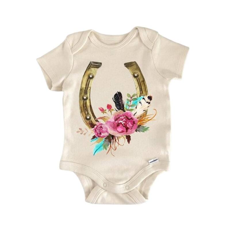 Cowgirl Cowboy Ranch Farm Horse - Baby Boy Girl Clothes Infant Bodysuit Funny Cute - White - 3-6M