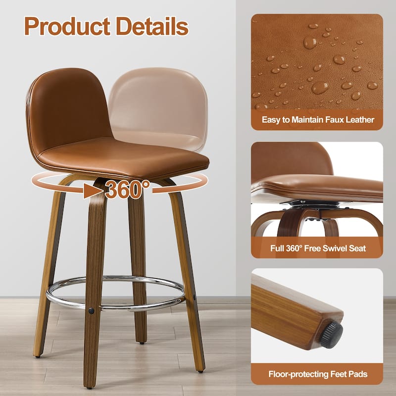 Upholstered Wood Swivel Bar Stools/ Counter Stool