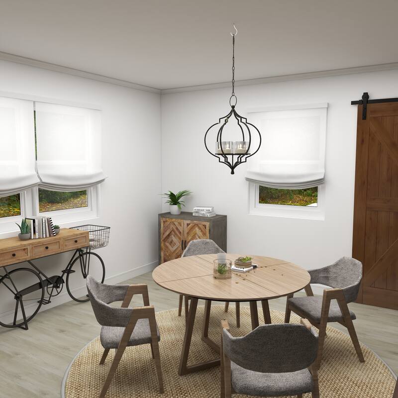 Elegant Decorative Metal Hanging Candelabra - Black or White